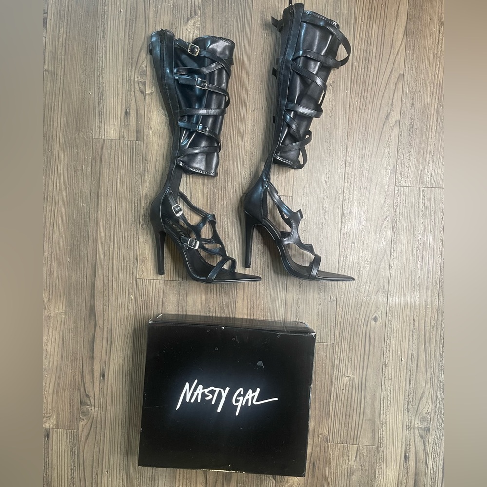 Gladiator style stiletto shoe